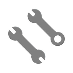 3D cartoon style wrench set in grey color with shadow and highlight