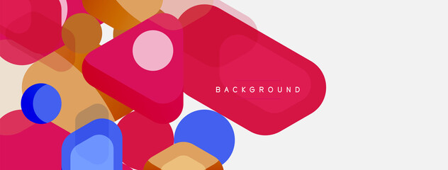 Abstract round geometric shapes and circles background. Trendy techno business template for wallpaper, banner, background or landing