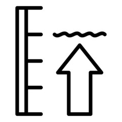 Insurance sea level icon outline vector. Flood change. Global water