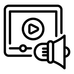 Video education icon outline vector. System training. Online business