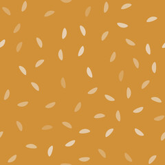 Seamless pattern with spots. Abstract geometric pattern with white specks on a brown background. Random, chaotic pastel background with cute dots.