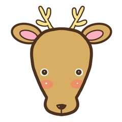 動物のかわいいイラスト素材　シカ