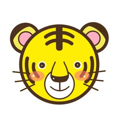 動物のかわいいイラスト素材　トラ