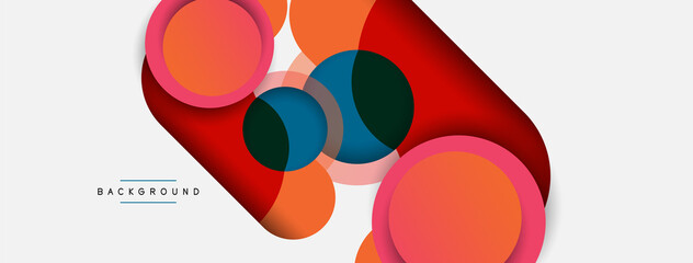 Vector round shapes circles minimal geometric background. Vector illustration for wallpaper banner background or landing page