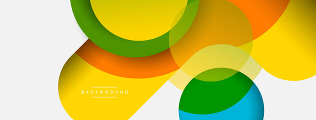Fototapeta premium Vector round shapes circles minimal geometric background. Vector illustration for wallpaper banner background or landing page