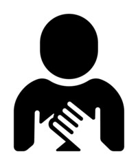 Silhouette person vector icon illustration  | sympathy,  compassion, care