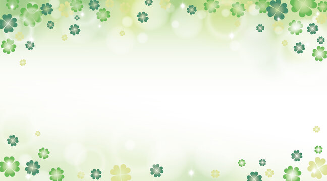  Green clover with sunlight background