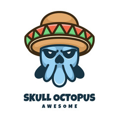 Illustration vector graphic of Skull Octopus, good for logo design