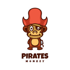 Illustration vector graphic of Pirates Monkey  good for logo design