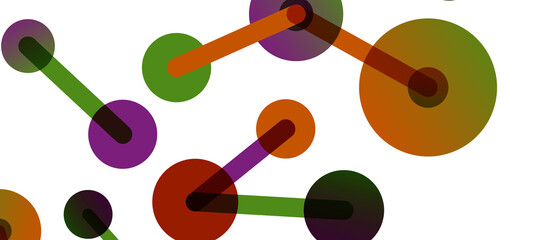 Abstract background. Round dots connected by lines. Trendy techno business template for wallpaper, banner, background or landing