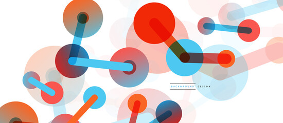 Abstract background. Round dots connected by lines. Trendy techno business template for wallpaper, banner, background or landing