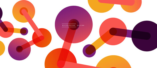 Abstract background. Round dots connected by lines. Trendy techno business template for wallpaper, banner, background or landing