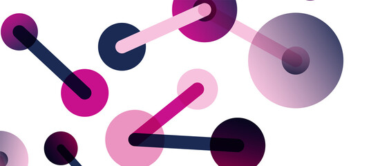 Abstract background. Round dots connected by lines. Trendy techno business template for wallpaper, banner, background or landing