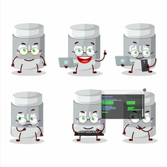 Glue stick Programmer cute cartoon character with