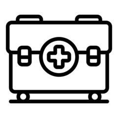 Medical box icon outline vector. First aid kit. Suitcase health