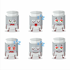 Cartoon character of glue stick with sleepy expression