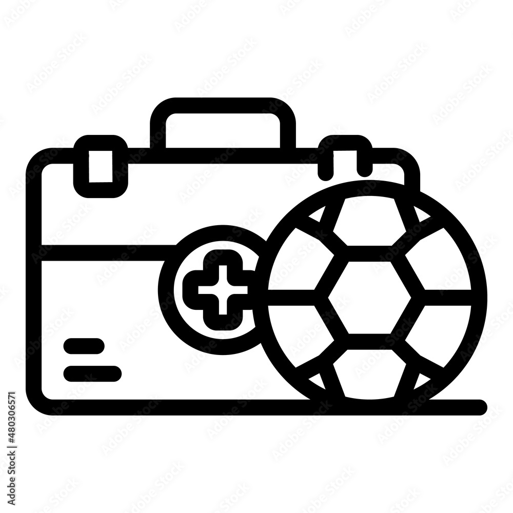Wall mural Soccer medical box icon outline vector. Sport emergency. Suitcase health - Wall murals