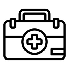 Fototapeta premium Bag medical help icon outline vector. Sport first aid kit. Box suitcase