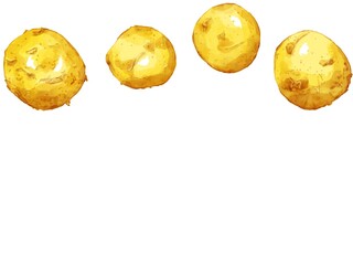 手描き水彩の新じゃがイラスト長方形フレーム・上