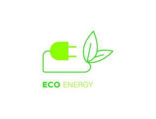green eco energy icon vector illustration