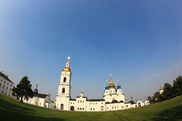 Fototapeta na wymiar Fishy view of the Cathedral of the Sophia-Assumption