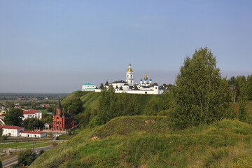 Fototapeta na wymiar View of the St. Sophia-Assumption Cathedral and the Tobolsk Kremlin