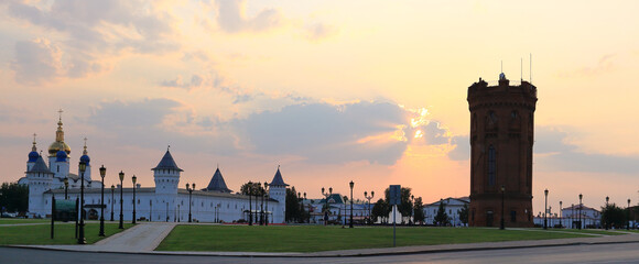 Evening view of the Tobolsk Kremlin and St. Sophia-Assumption Cathedral
