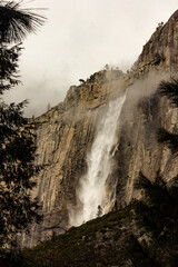 Fototapeta na wymiar A view on waterfall in Yosemite, CA