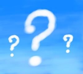 疑問が浮かぶ空のイメージ「水彩」