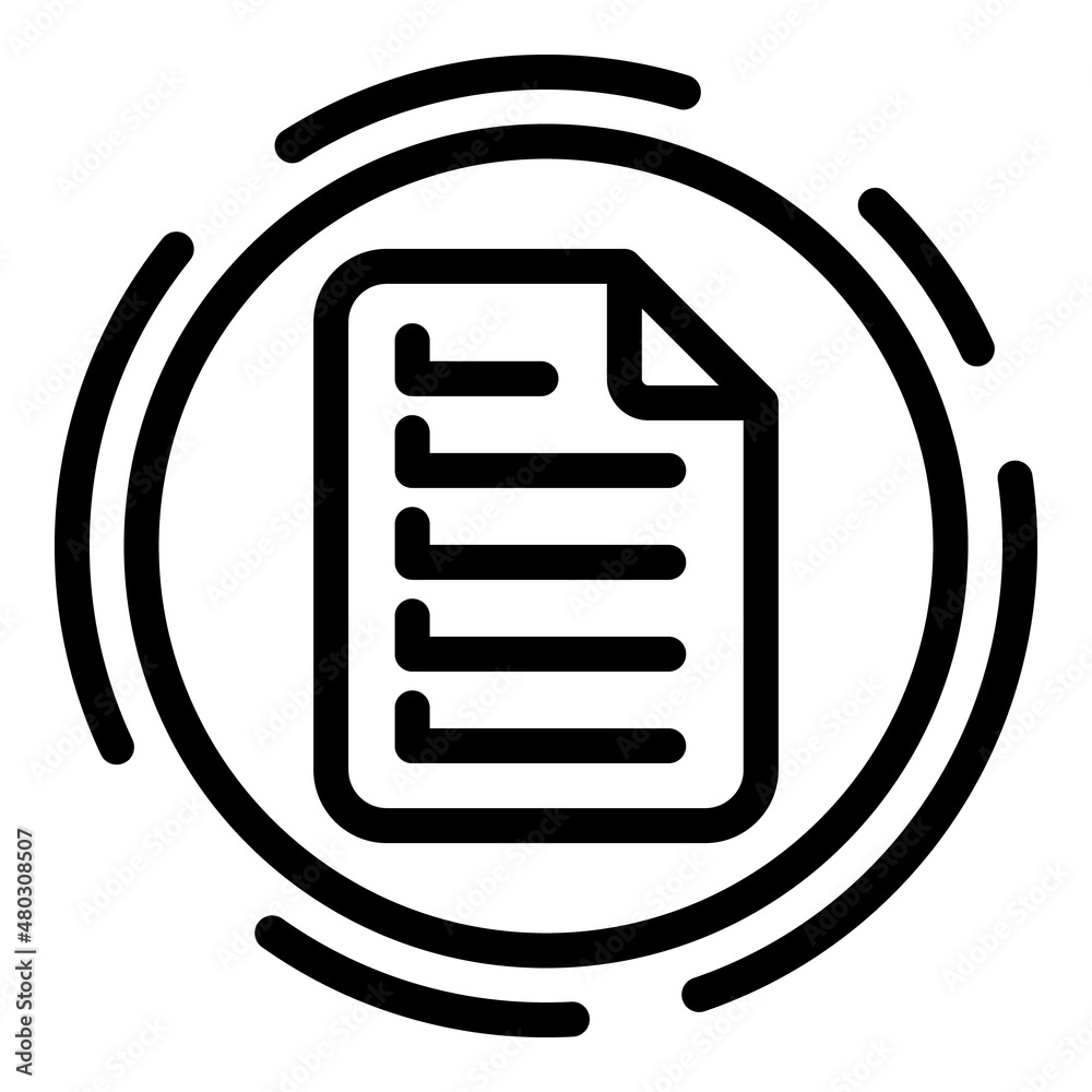 Poster save document icon outline vector. data overview. economic result