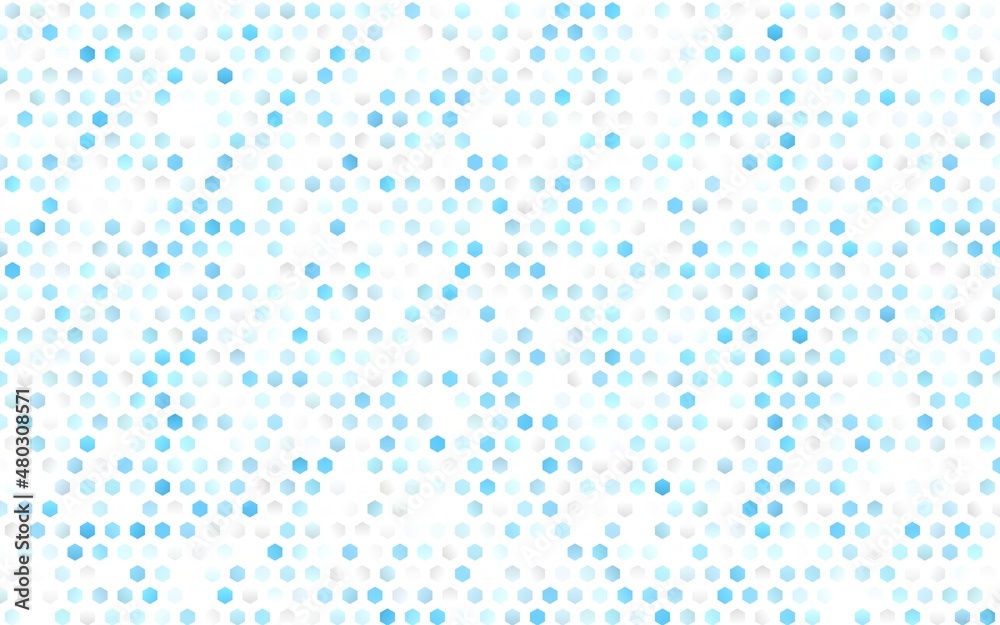 Wall mural light blue vector pattern with colorful hexagons.