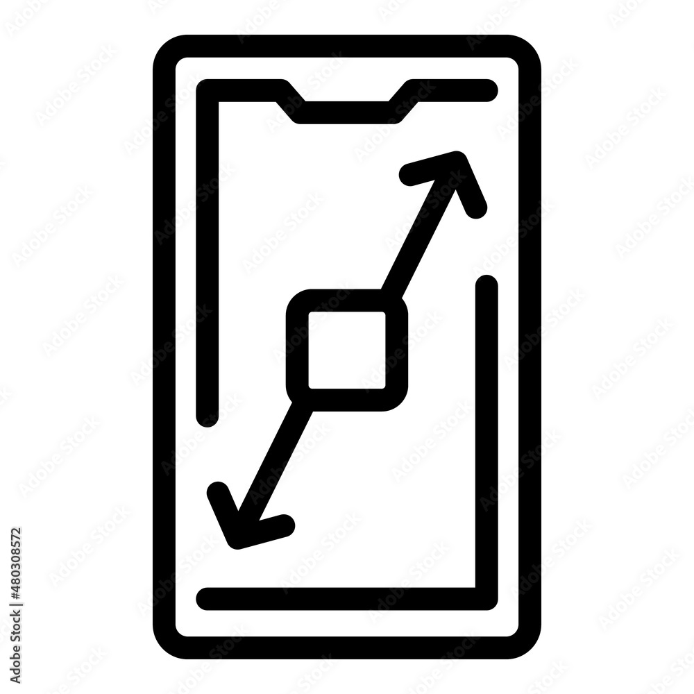 Poster phone display overview icon outline vector. business data. audit function
