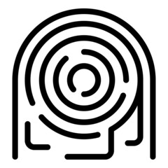 Fingerprint security icon outline vector. Data result. Glass finance