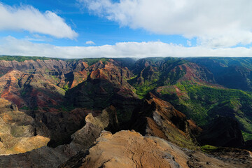 View of the Colorful Waimea Canyon on Kauai Island of Hawaii