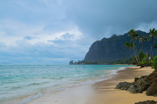The Beautiful Ka'a'awa Beach on Oahu Island of Hawaii