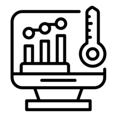 Business strategy icon outline vector. Risk plan. Digital work