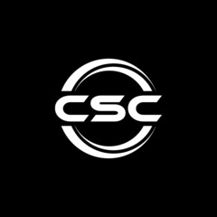 CSC letter logo design with black background in illustrator, vector logo modern alphabet font overlap style. calligraphy designs for logo, Poster, Invitation, etc.