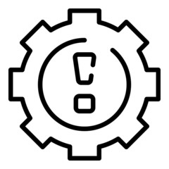 Gear risk plan icon outline vector. Digital strategy. Work control