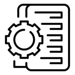 Gear business system icon outline vector. Security plan. Finance process