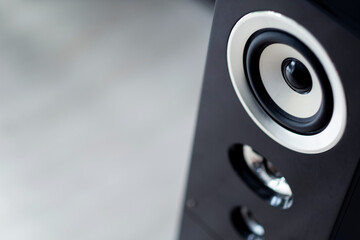 closeup loudspeaker with blur background, sound, concert