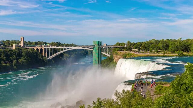 Uhd 4k Timelapse of American falls at Niagara falls, USA, from the American Side