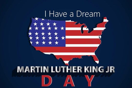 Martin Luther King JR day with  USA map flag. vector illustration. - Powered by Adobe