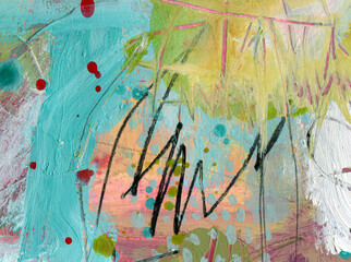 Detail of modern abstract mixed media art