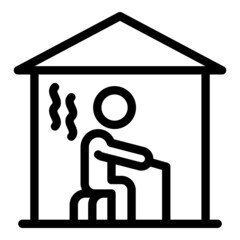 Ice fishing icon outline vector. Winter fish. Lake hole