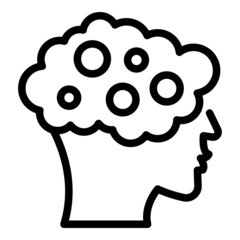 Check critical mind icon outline vector. Business think. Human mental