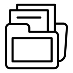 Confidence folder icon outline vector. Stress skills. Support effort
