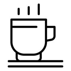Obraz premium Hot cup coffee icon outline vector. Cafe mug. Cappuccino drink