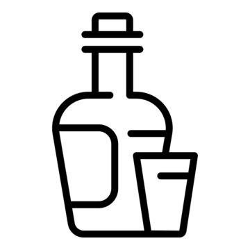 recommend clip art: Wine bottle icon outline vector. Glass alcohol. Vine champagne