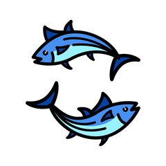 tuna line icon vector