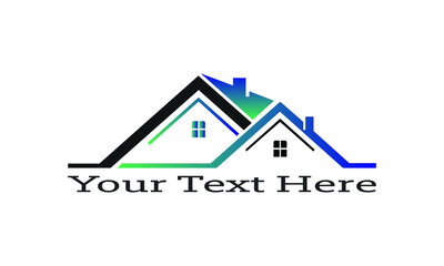 Real Estate, house with windows and doors logo vector symbol design. Beautiful creative logo designs